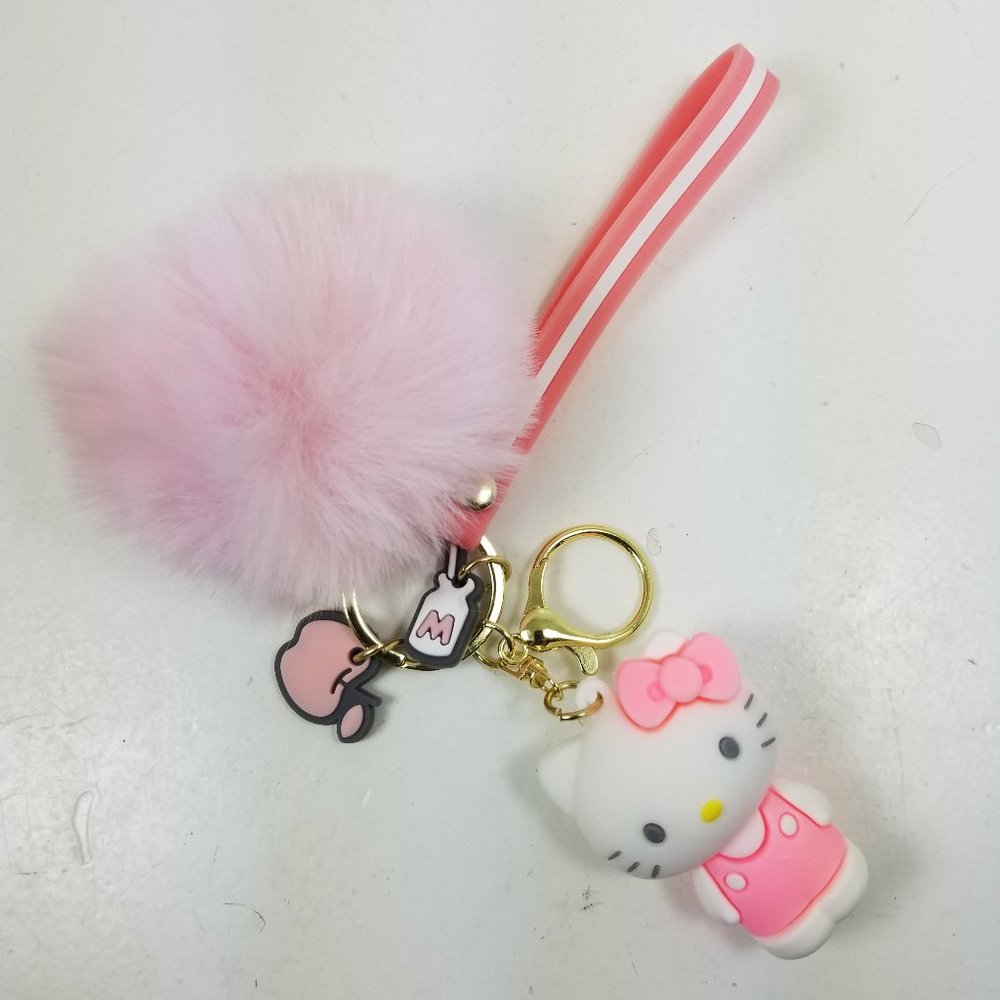 Hello Kitty Pom Pom Key Chain